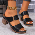 Women's Peep-Toe Chunky Heel Sandals
