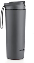 Muitomas never fall down water bottle - anti-fall suction cup system - non-slip grip - thermal construction - 450ml - black