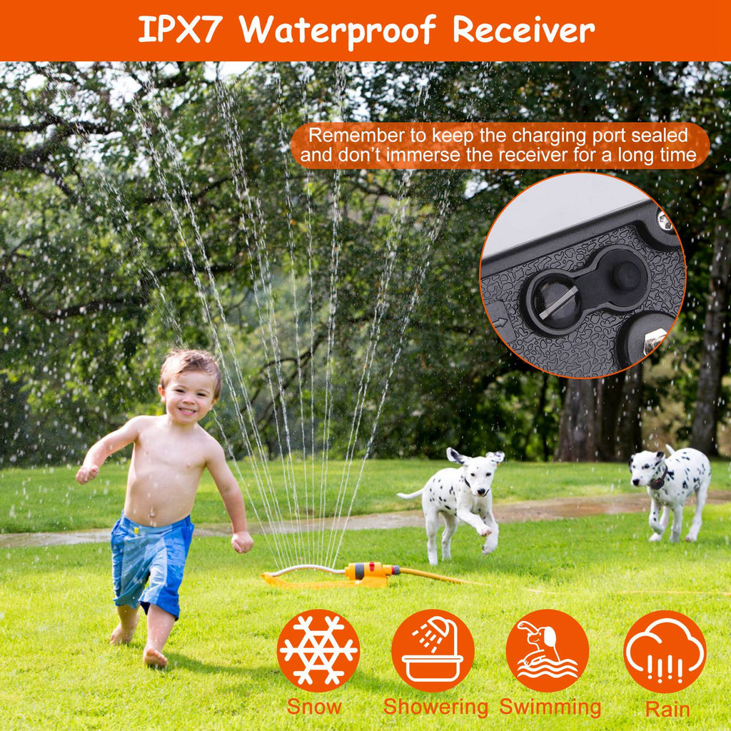 Dog Fence System Pet Containment System with 100 Adjustable Levels 2 Receivers IPX7 Waterproof Rechargeable Underground Fence for Small Medium Large D