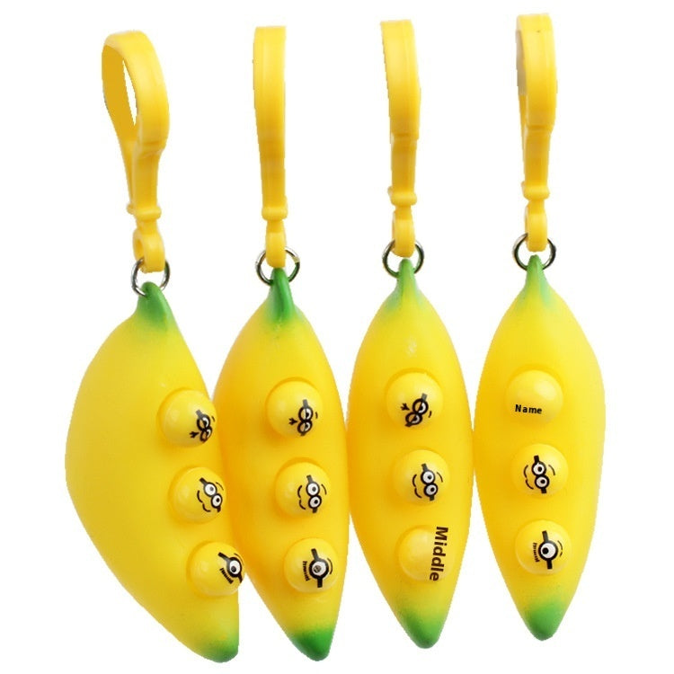 Banana Squeeze Toy Keychain – Stress Relief Pendant