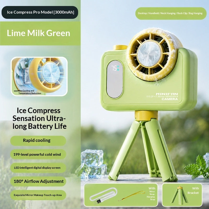 Mini Camera-Style Turbo Handheld Fan — 5-Speed, USB, 3 Styles