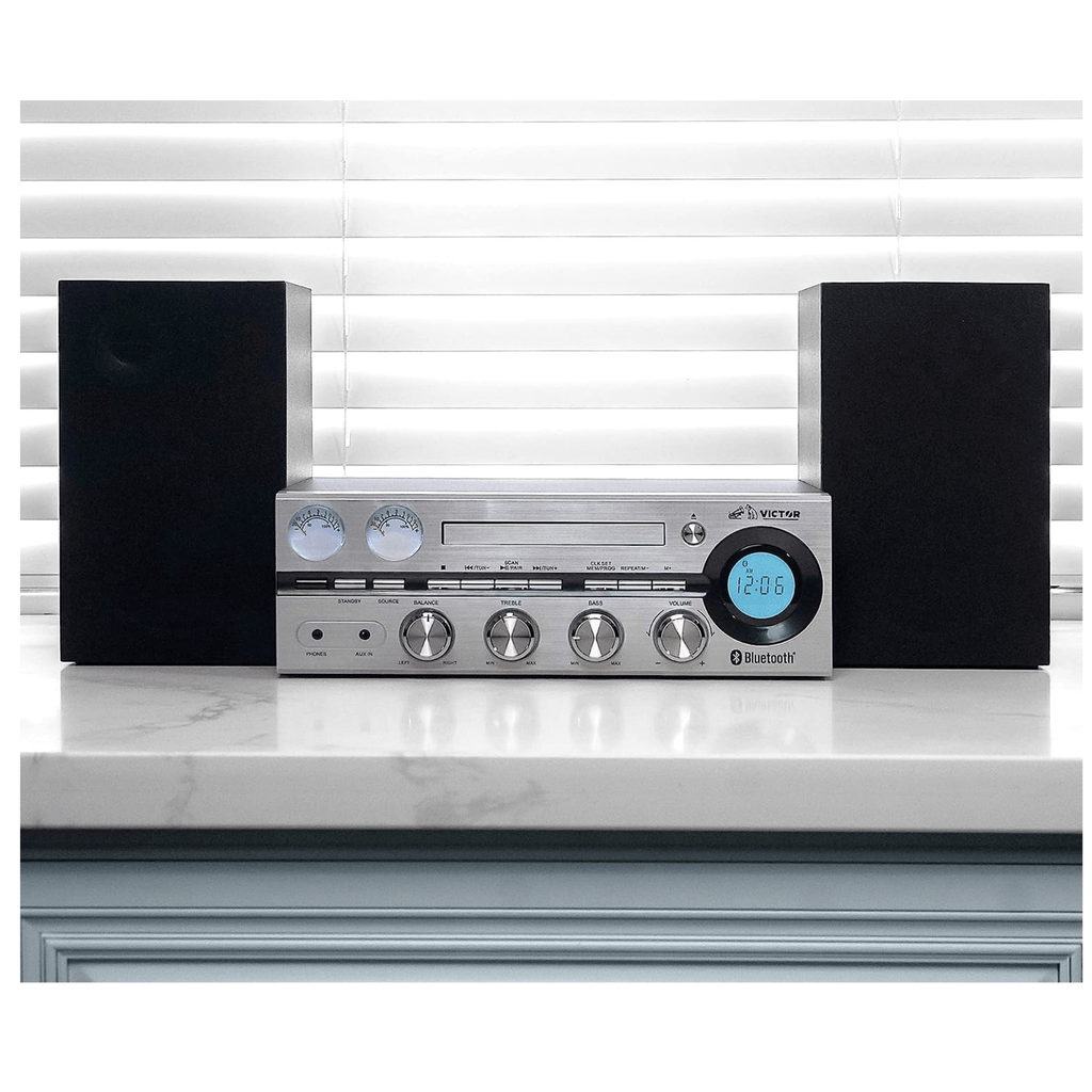Victor Milwaukee 50W Desktop CD Stereo System Silver - Refurbished