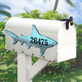 Shark Coastal Wooden Personalized House Number Sign by G. Debrekht - Coastal Sea-Life Decor - Handcrafted Wooden Handcrafted Wooden Handcrafted Wooden Address Sign - MA98515