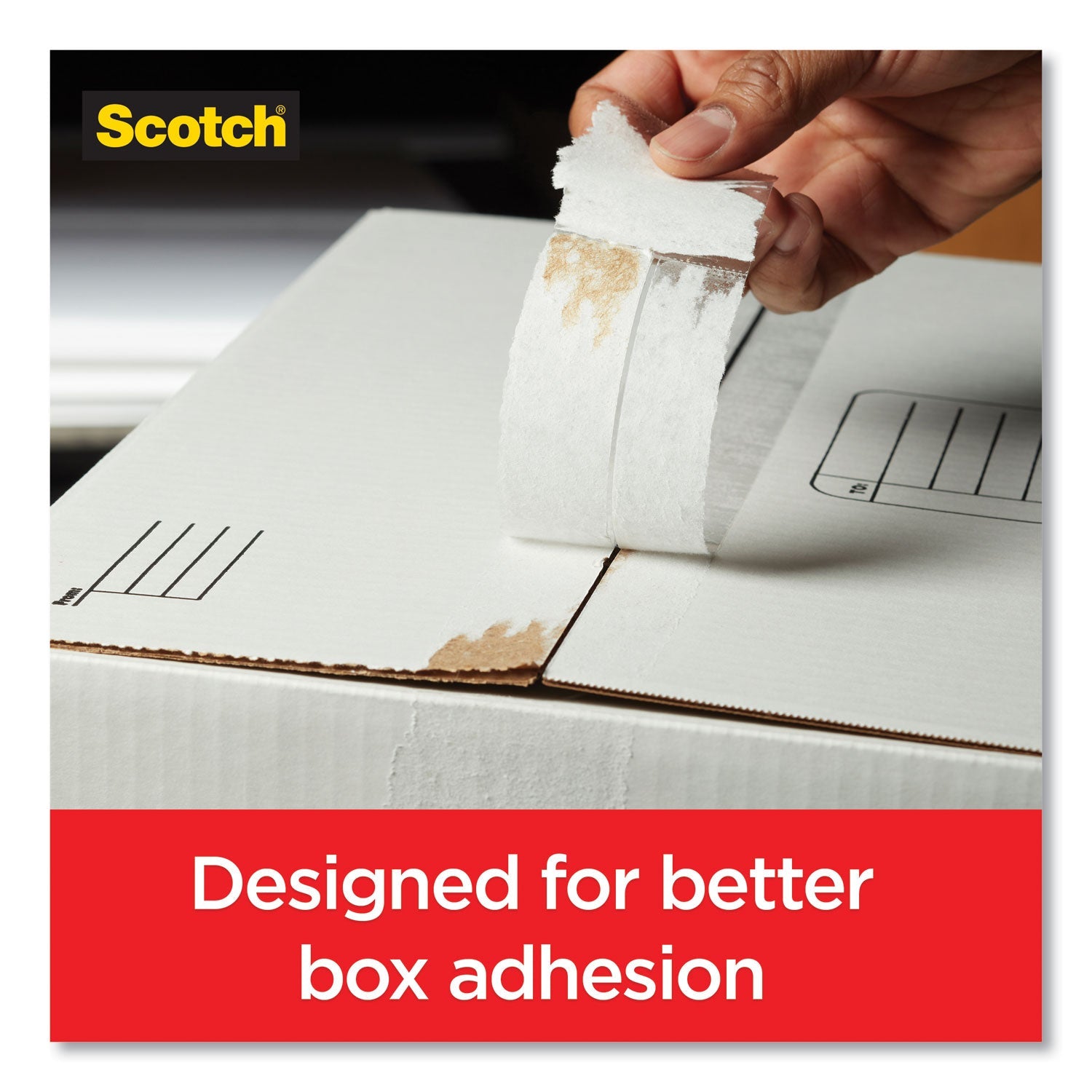 Scotch Box Lock Shipping Packaging Tape, 1.5" Core with Dispenser, 1.88" x 22.2 yds, Clear, 6/Pack