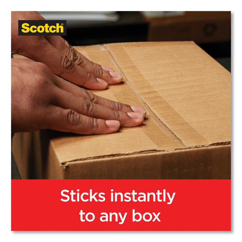 Scotch Box Lock Shipping Packaging Tape, 1.5" Core with Dispenser, 1.88" x 22.2 yds, Clear, 6/Pack