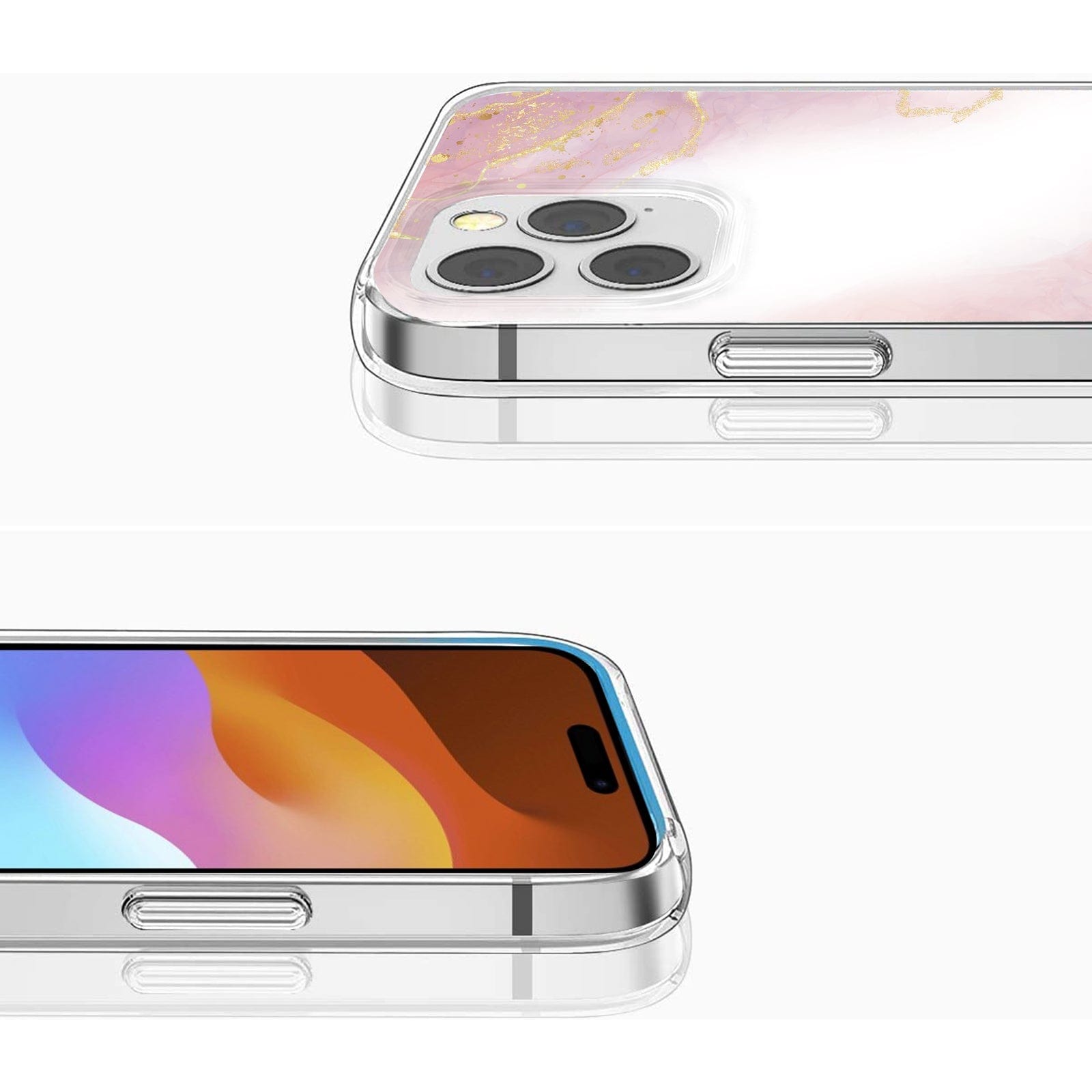 iPhone 15 Pro Max Pink Marble Case - Fashionable Look | Inspire Series