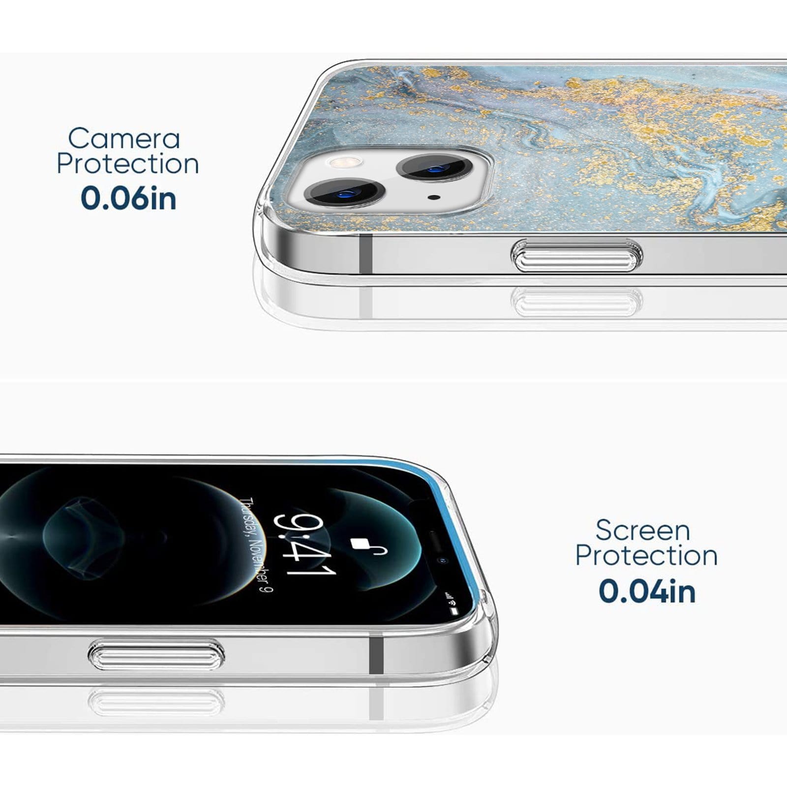 iPhone 13/14 Blue Marble Case - Elegant Protection | Inspire Series
