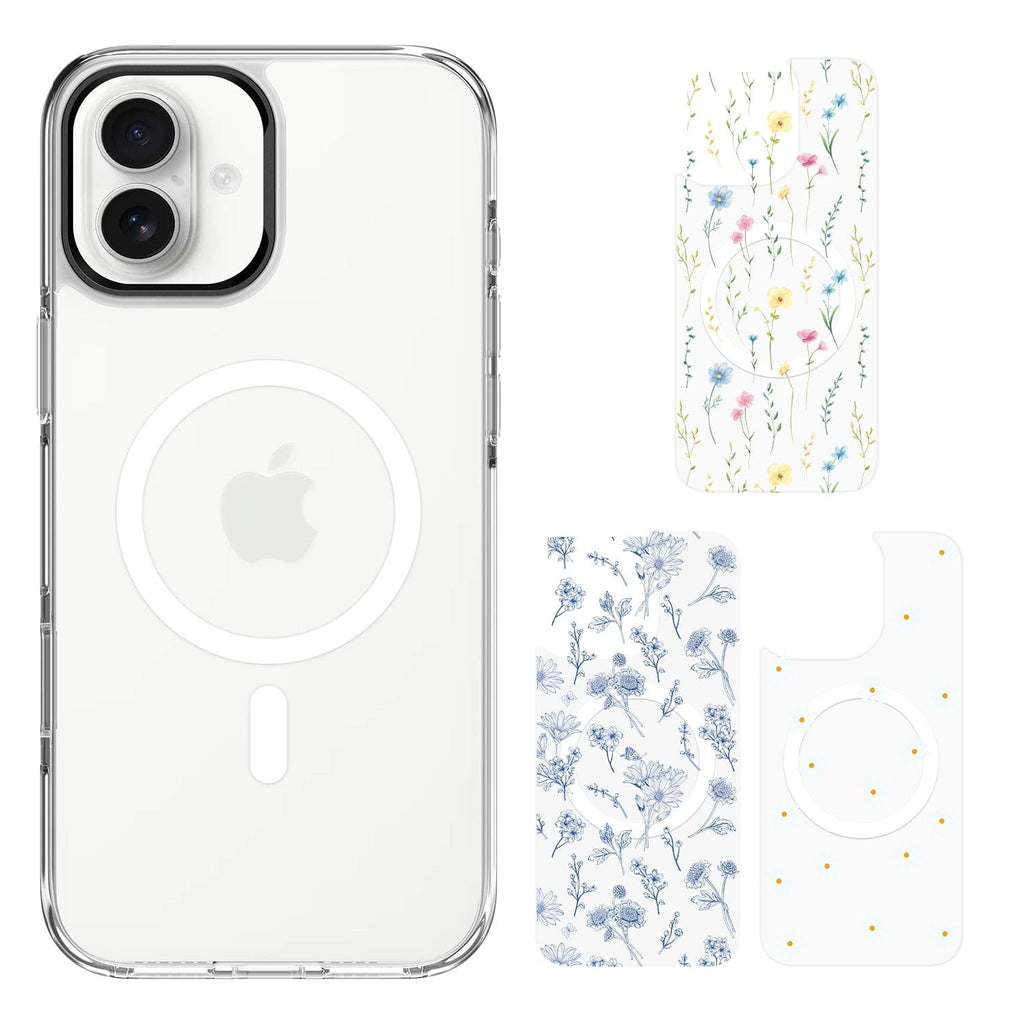 iPhone 16 Plus Floral Design Case with Swappable Back - Wireless Charging | Inspire Series