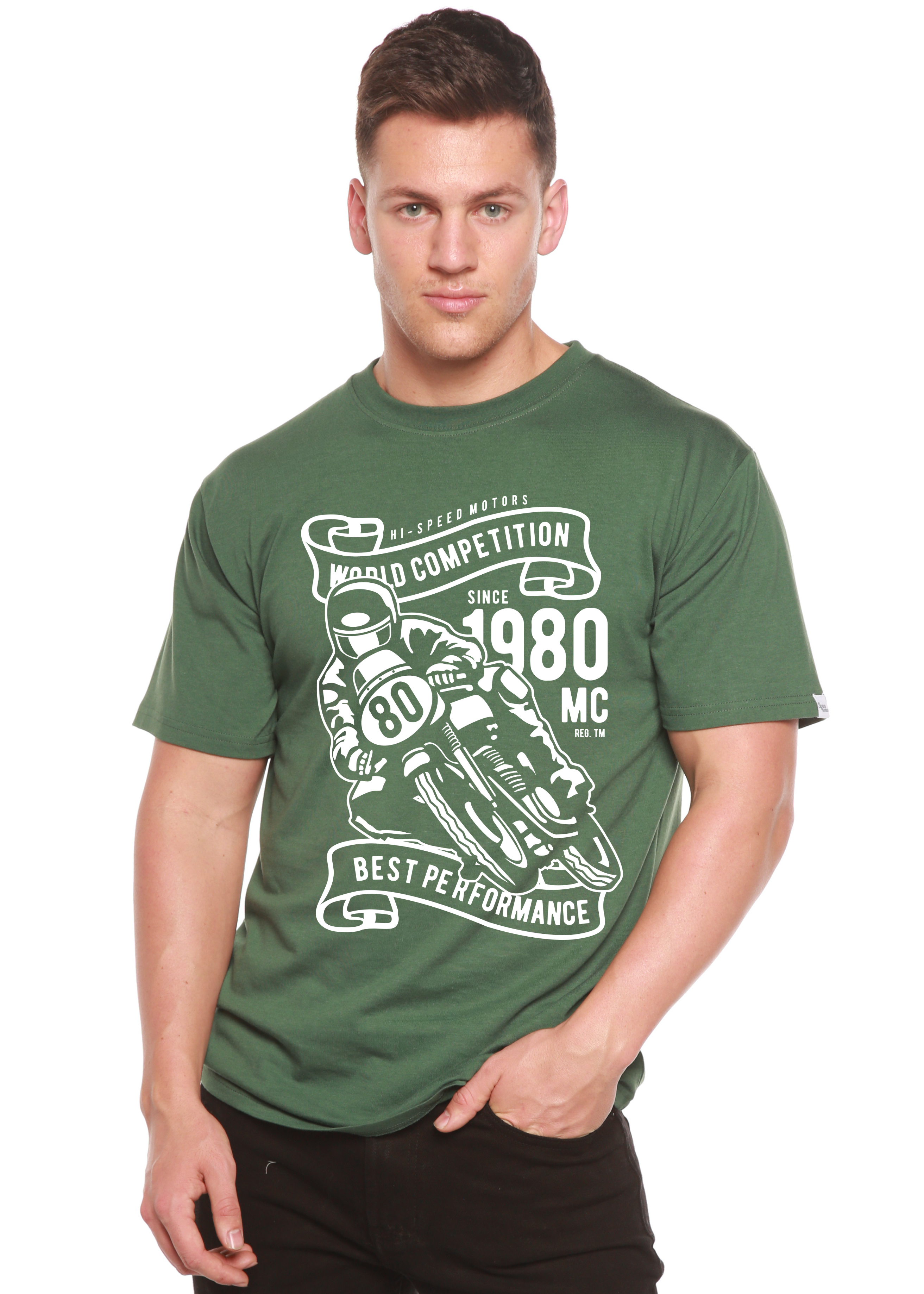 World Competition Men's Bamboo Viscose/Organic Cotton Short Sleeve Graphic Graphic T-Shirt