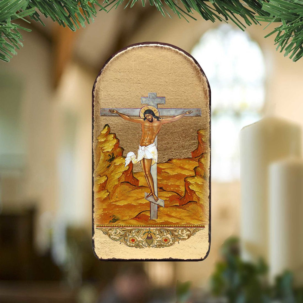 Crucifixion Religious Christian Sacred Icon Ornament - Inspirational Icon Decor - 87058