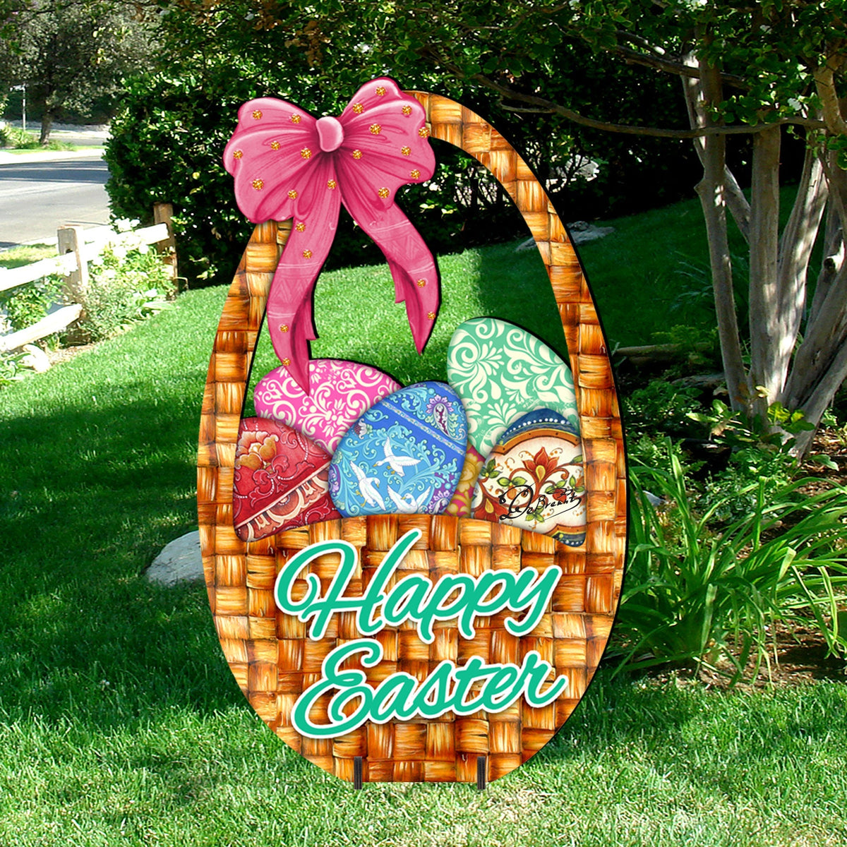 Easter Basket Outdoor Scene  by G. DeBrekht - Easter Spring Decor - 8185309F