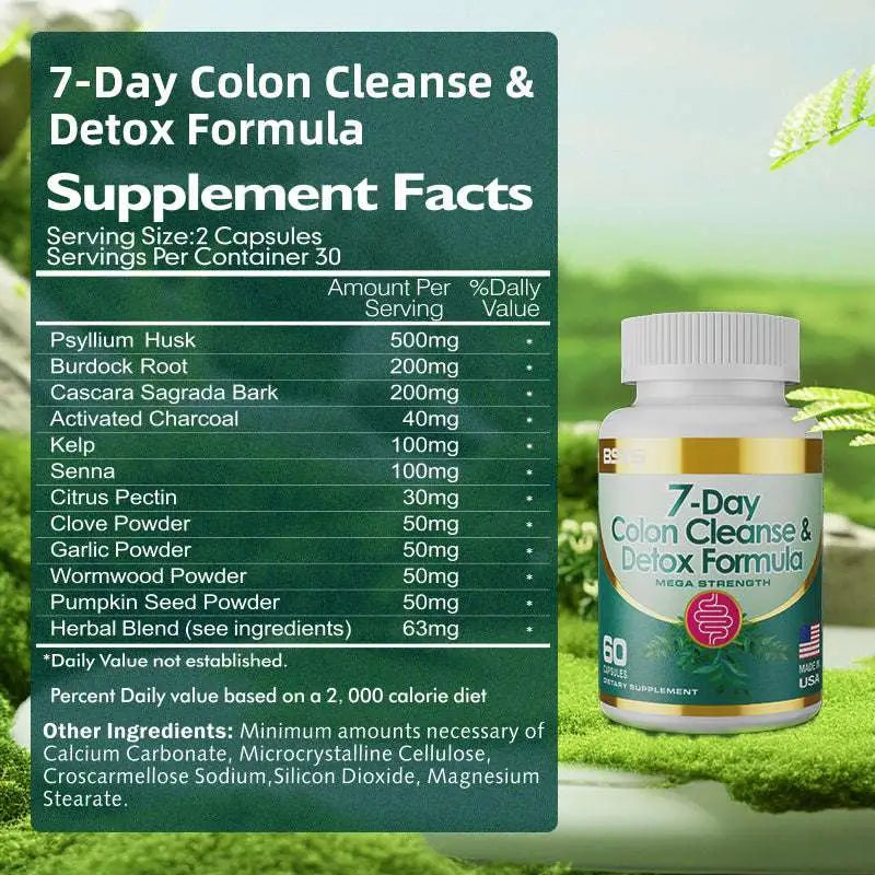 7 Day Colon Cleanse and Detox Formula Capsules