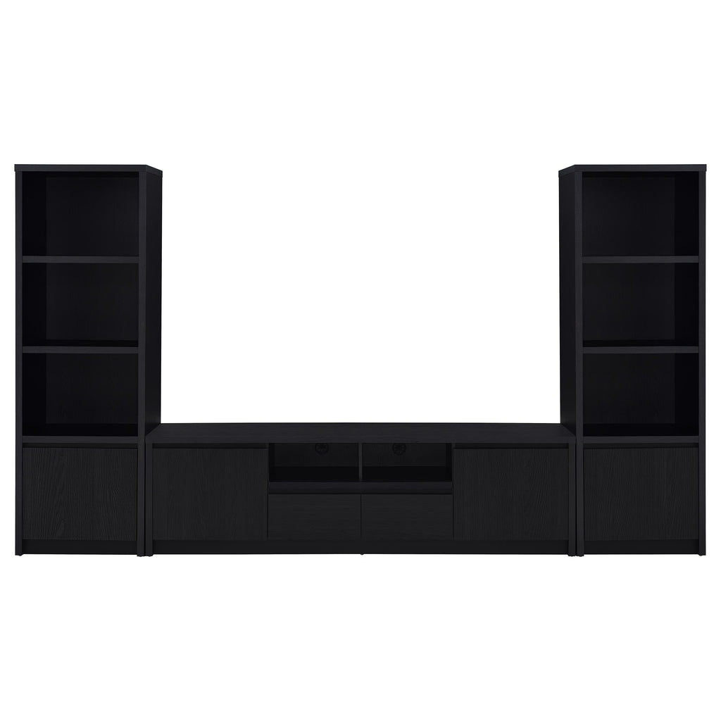 Winfield 3-piece Entertainment Center 78-inch TV Stand Black