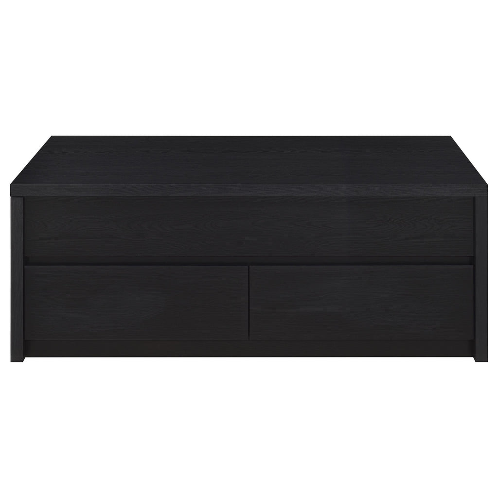 Knapp Lift Top Cocktail Coffee Table with Dual Drawers Black