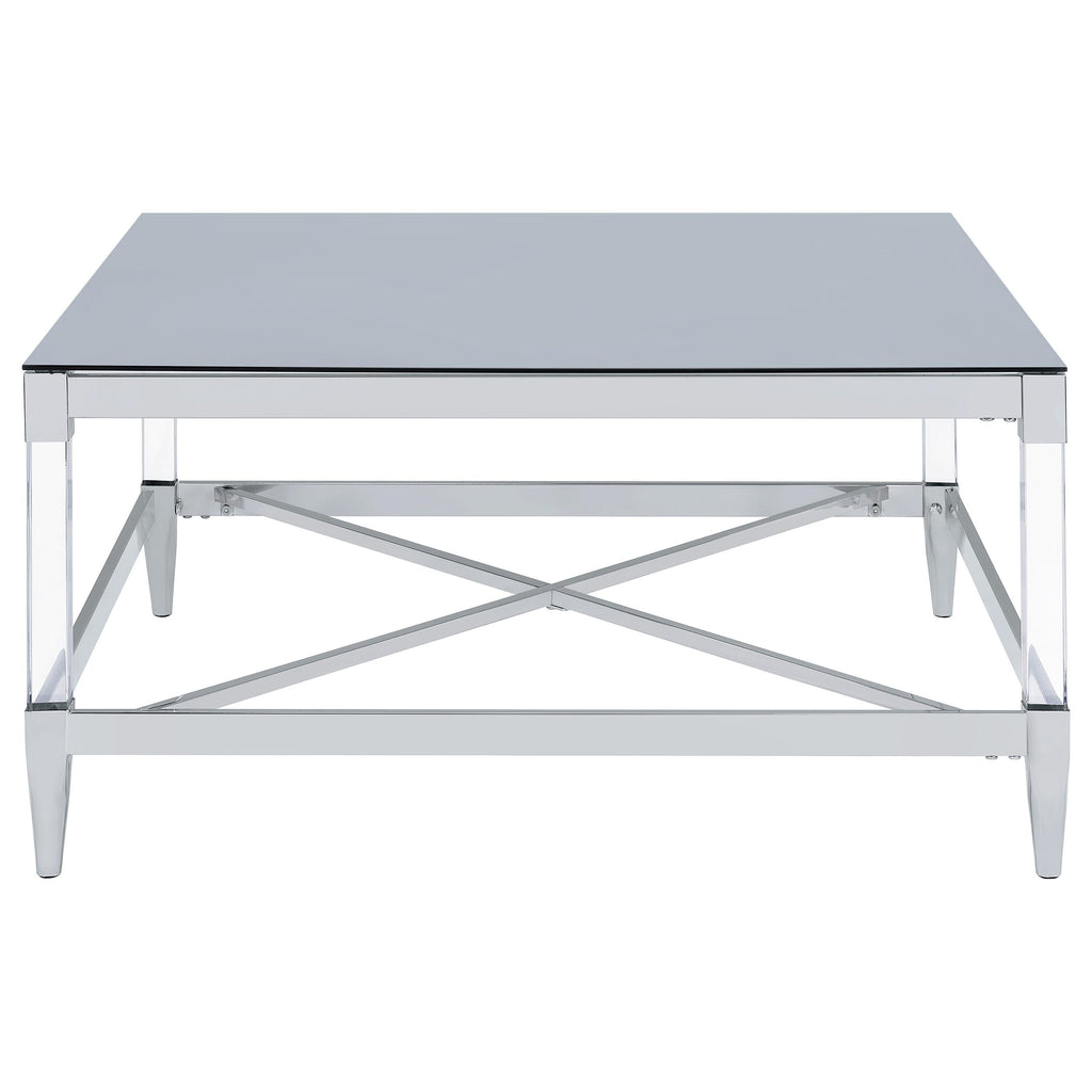 Lindley 2-piece Square Coffee and End Table Set Chrome