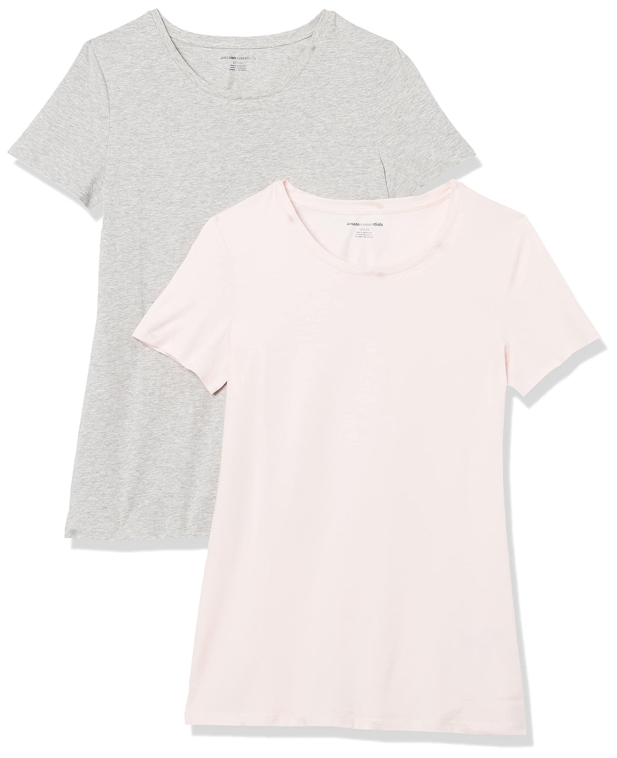 Amazon Essentials Women's Regular-Fit Short-Sleeve Crewneck T-Shirt, Cotton Modal Blend, Pack of 2