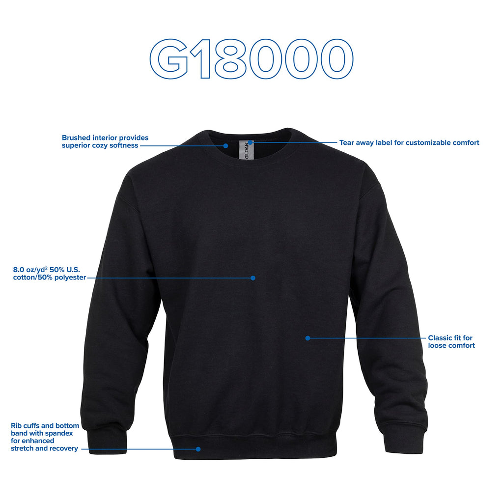Gildan Unisex Adult Fleece Crewneck Sweatshirt, Style G18000, Multipack