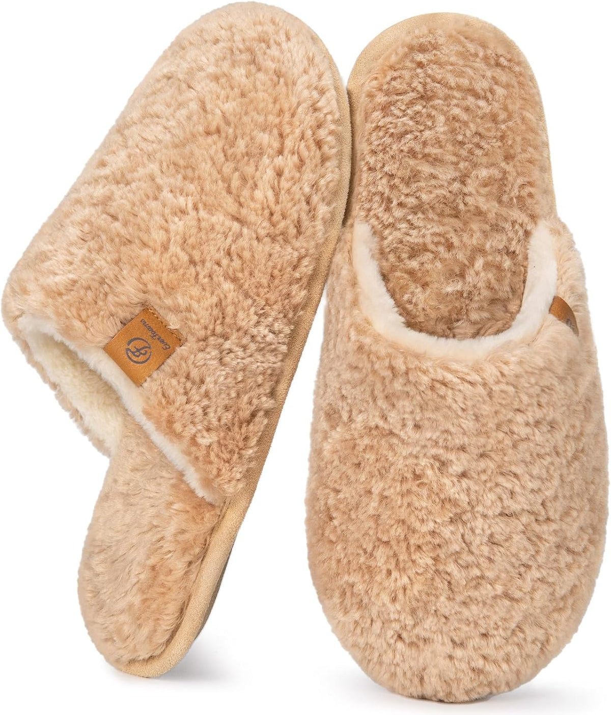 EverFoams Women's Fuzzy Slippers Warm Cozy Memory Foam Indoor House Shoes