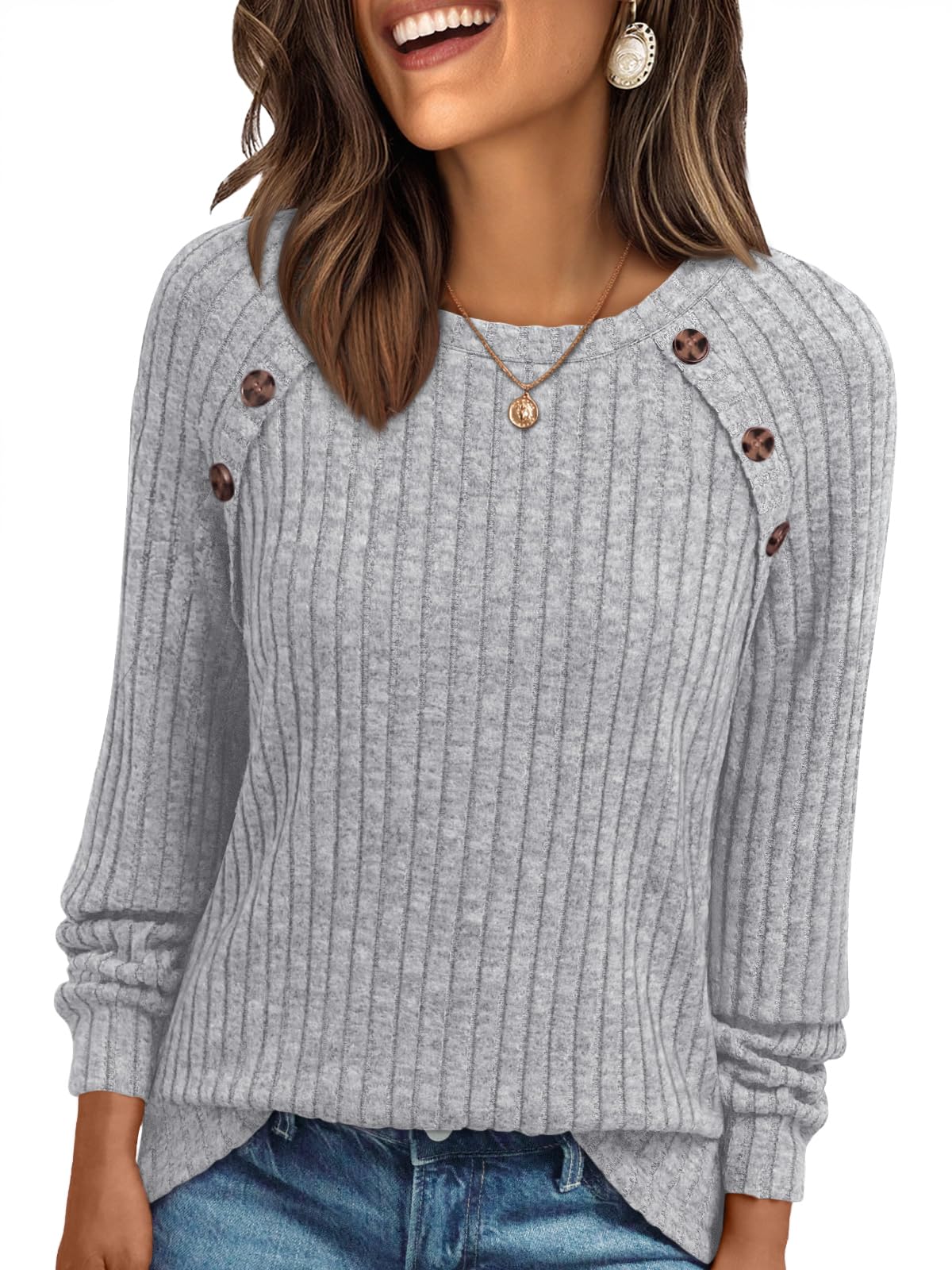 AUTOMET Womens Long Sleeve Shirts Fall Sweaters Business Casual Tops Blouse