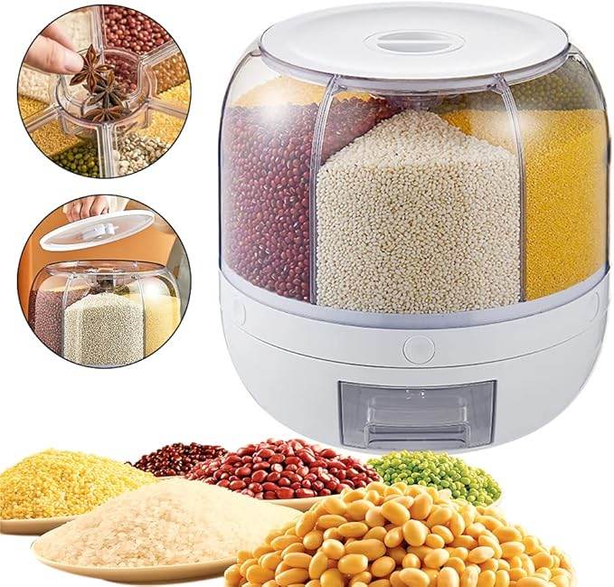 6-Grid Rotating Food Dispenser