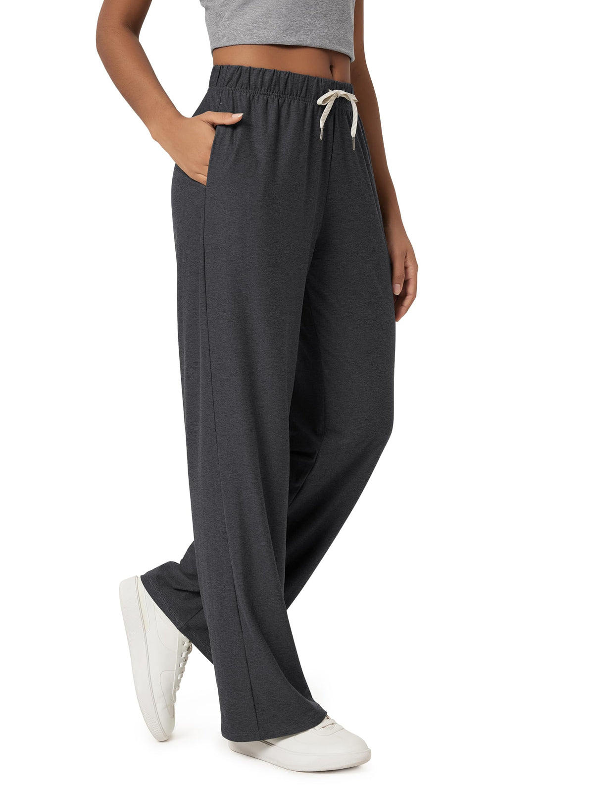 ODODOS Women's Straight Leg Pants Ultra Soft odSTRATUM Tech Relaxed Casual Pajama Lounge Pants with Pockets-27/29/31 Inseam