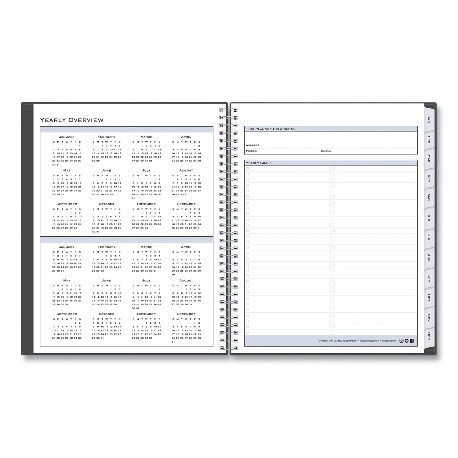 Blue Sky Passages Appointment Planner, 11 x 8.5, Charcoal Cover, 12-Month (Jan to Dec): 2023