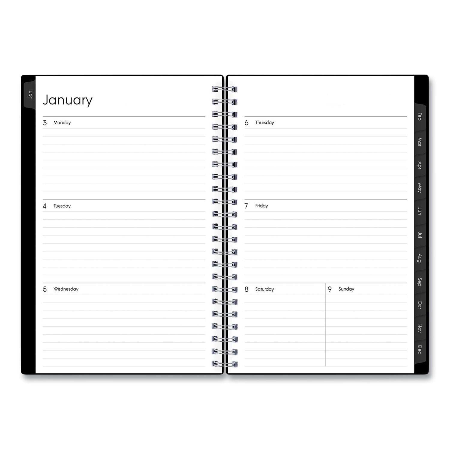 Blue Sky Enterprise Weekly/Monthly Planner, Enterprise Formatting, 8 x 5, Black Cover, 12-Month (Jan to Dec): 2023