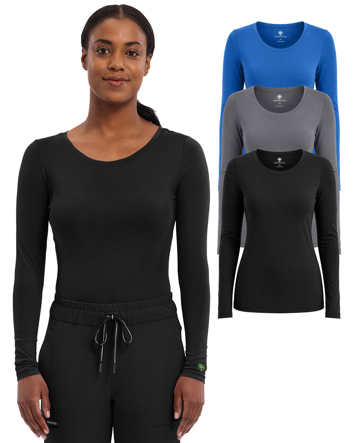 Healing Hands Underscrub Long Sleeve Women Knits Scrub Tops