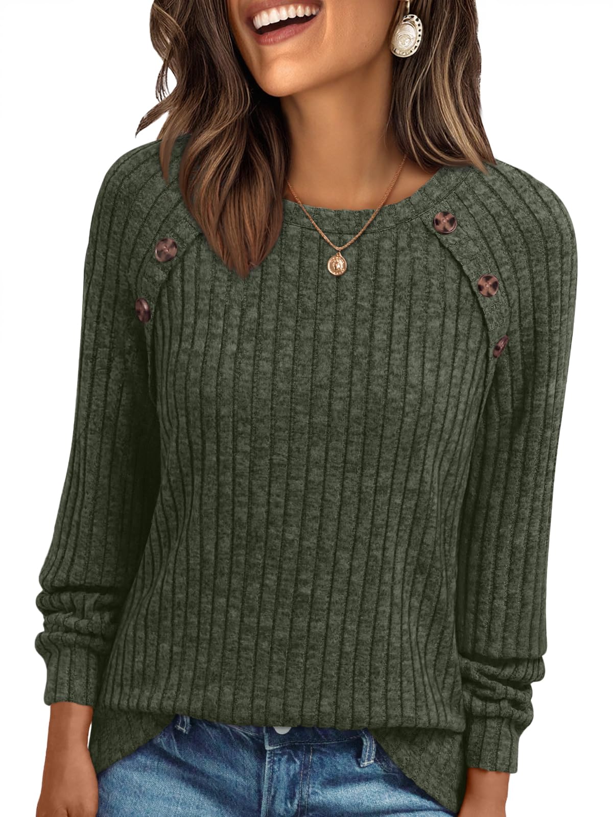 AUTOMET Womens Long Sleeve Shirts Fall Sweaters Business Casual Tops Blouse