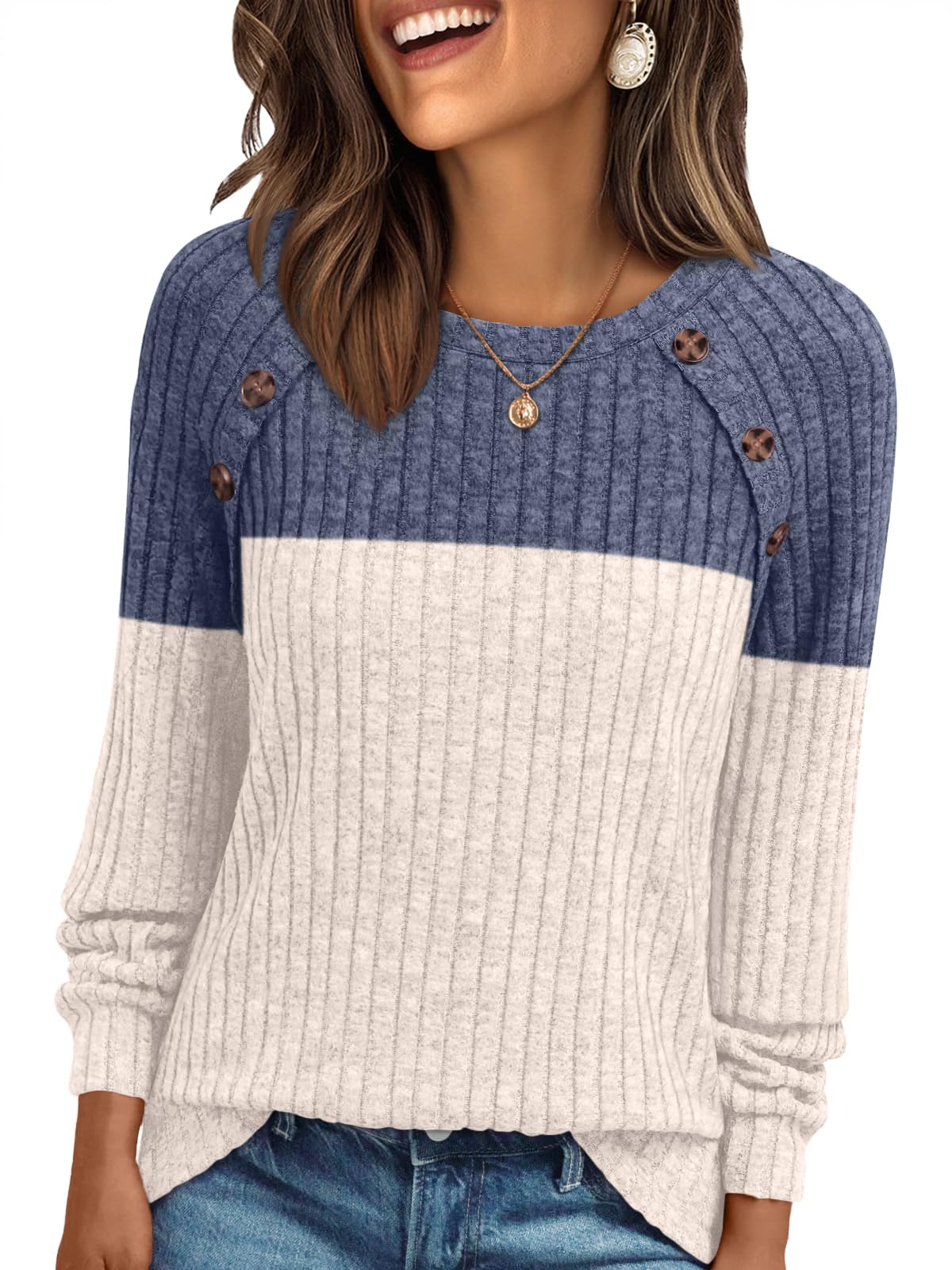 AUTOMET Womens Long Sleeve Shirts Fall Sweaters Business Casual Tops Blouse