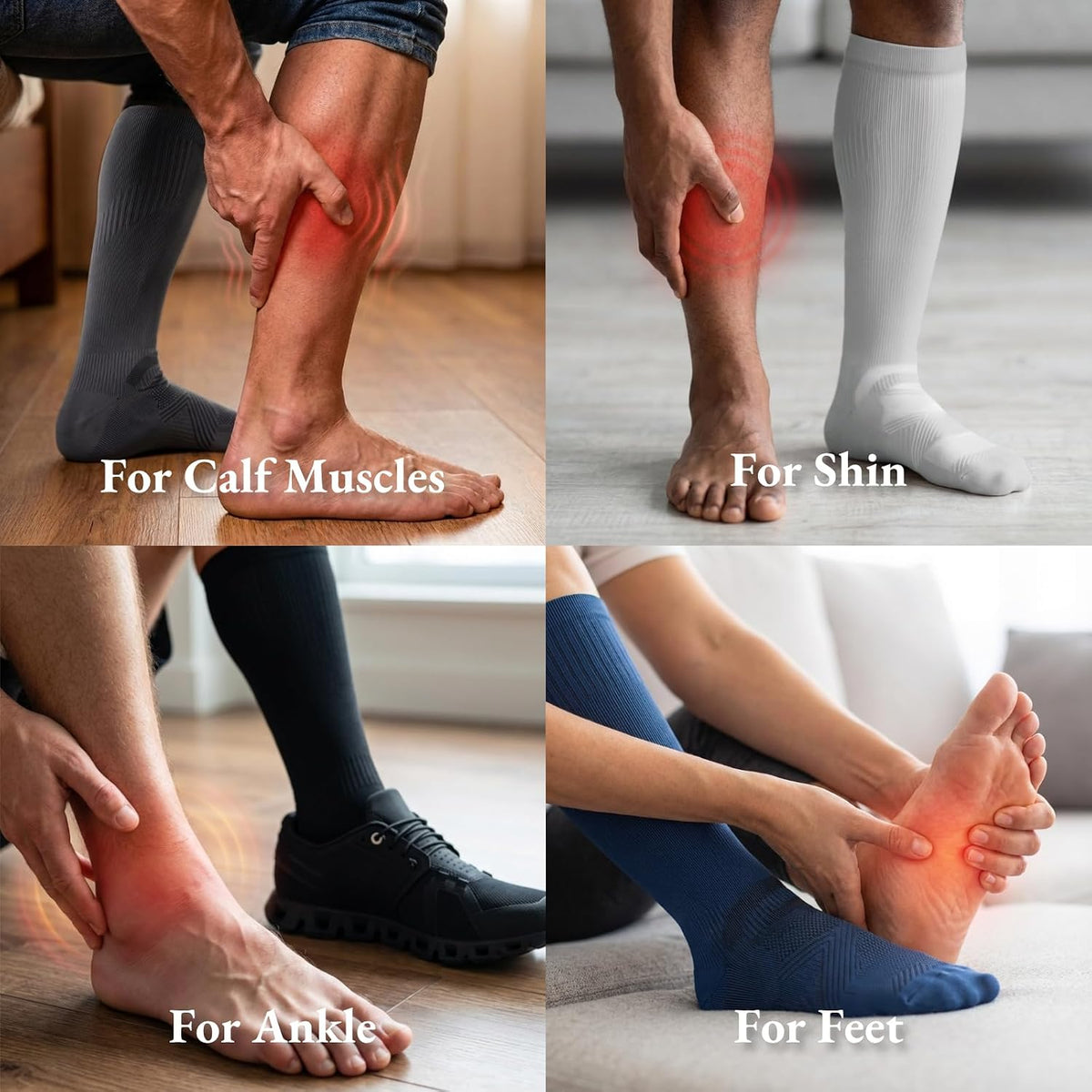 Compression Socks for Women and Men,15-20 mmHg Support(3 Pairs)