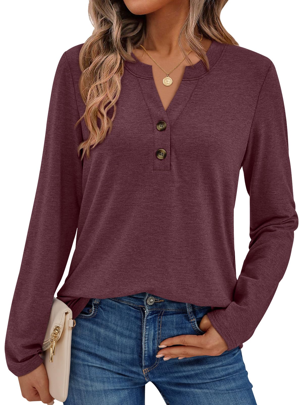 AUTOMET Women's Long Sleeve Shirts 2026 Fall Outfits Dressy Casual Tops
