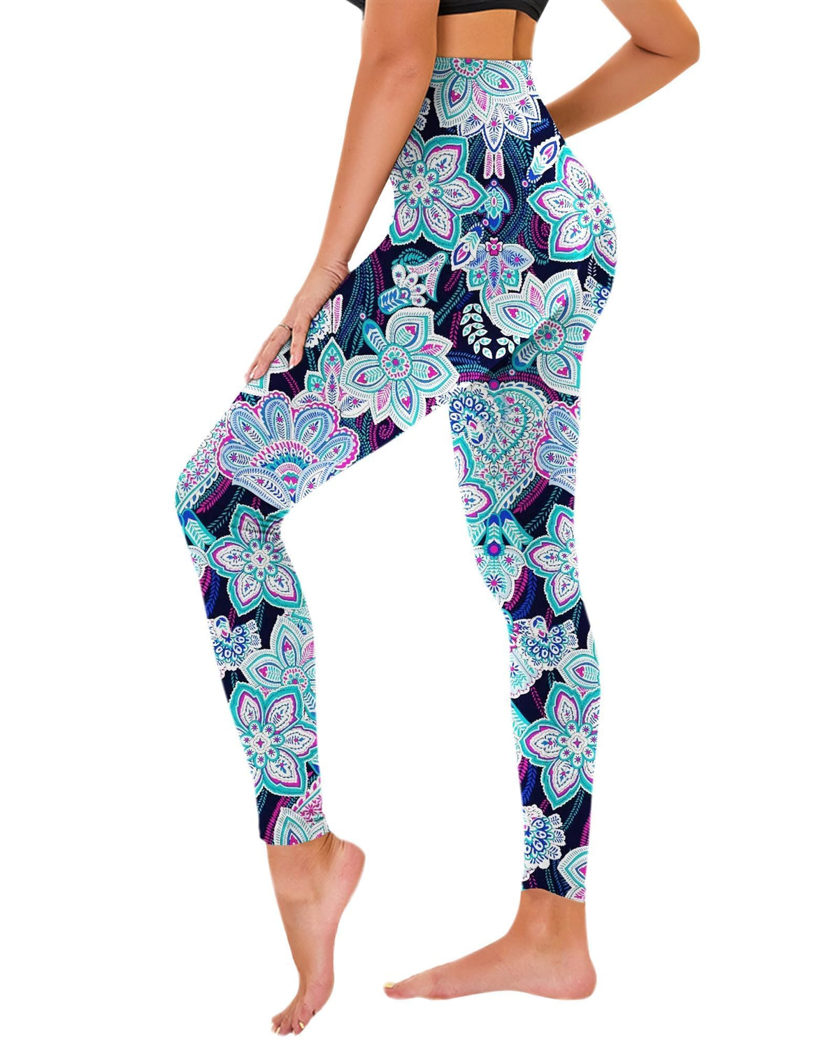 TNNZEET High Waisted Leggings for Women - No See Through Tummy Control Cycling Workout Yoga Pants with Pockets Reg & Plus