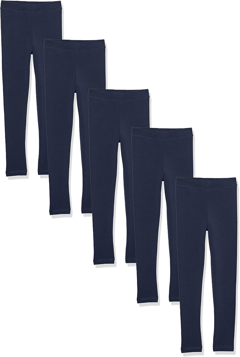 Amazon Essentials Girls' Cotton Stretch Leggings, Multipacks