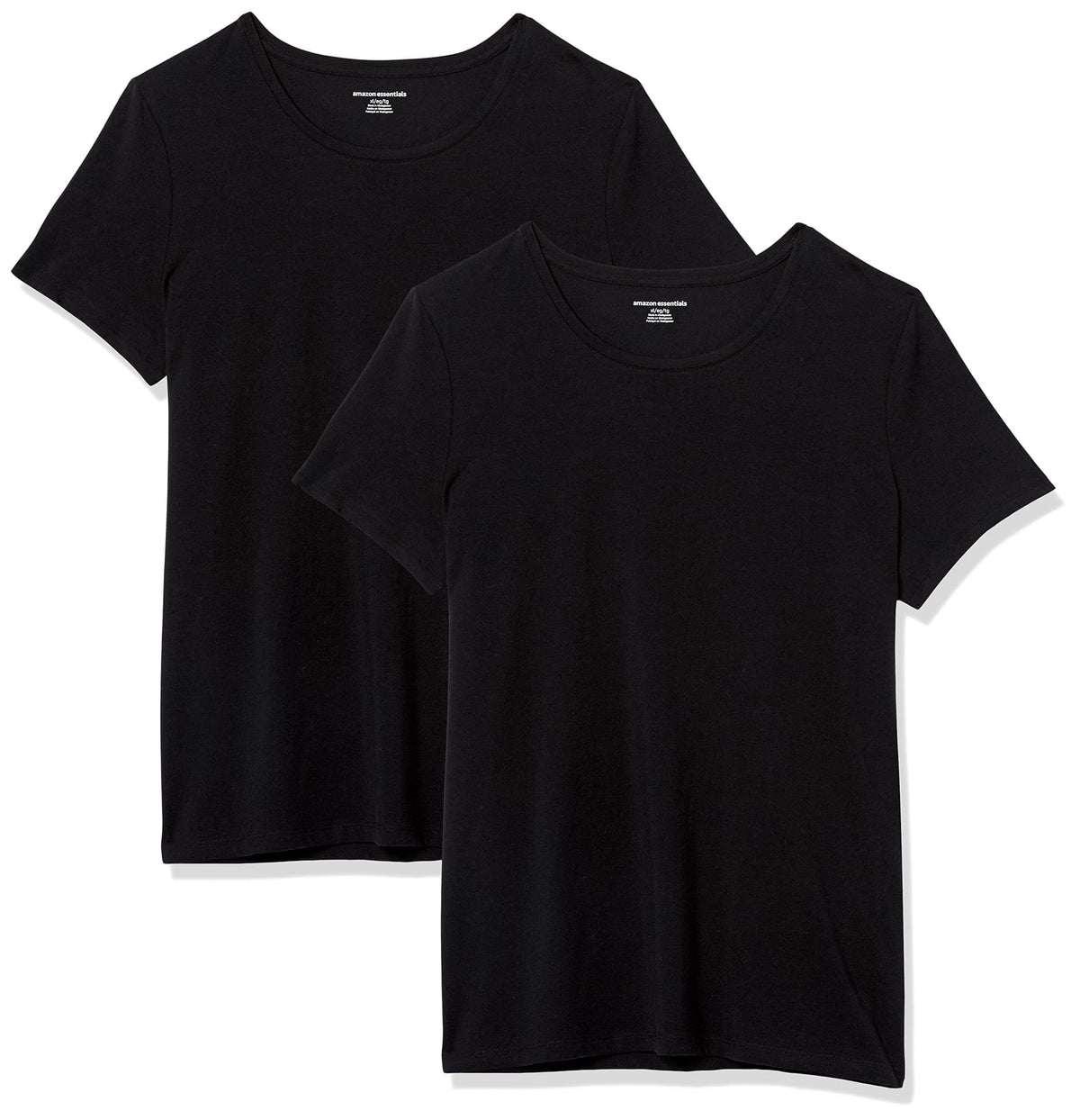 Amazon Essentials Women's Regular-Fit Short-Sleeve Crewneck T-Shirt, Cotton Modal Blend, Pack of 2