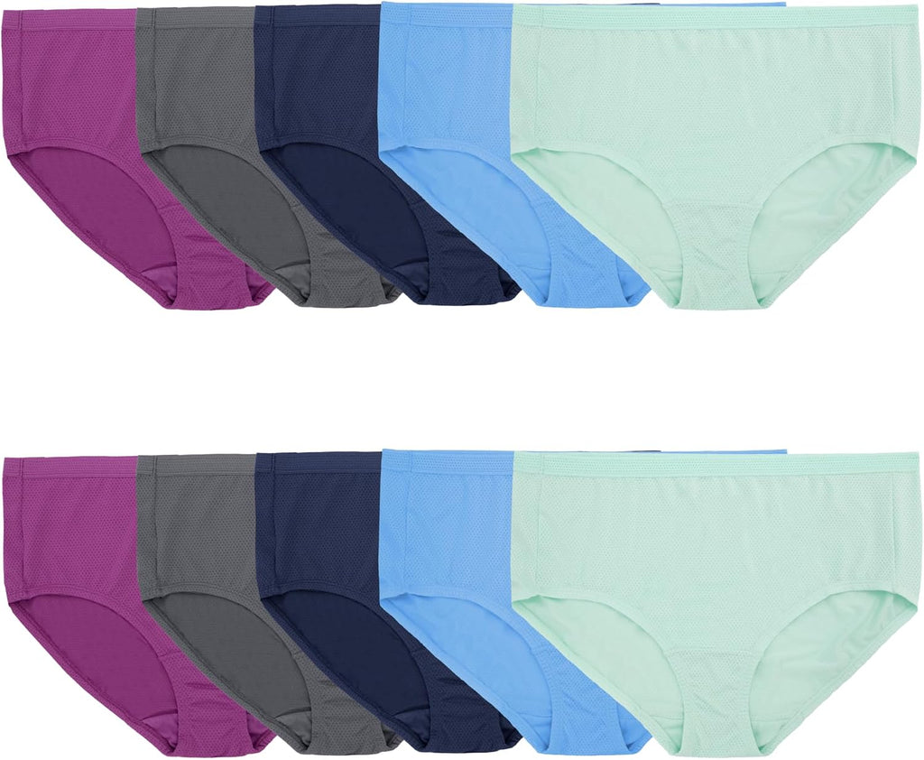 Fruit of the Loom womens Breathable Underwear, Moisture Wicking Keeps You Cool & Comfortable, Available in Plus Size