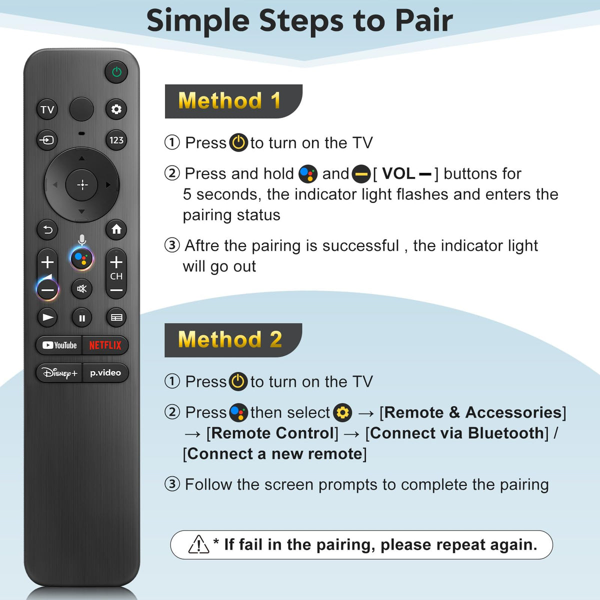 (2 Pack) Replacement Remote Control for Roku TV, for TCL Roku/Onn Roku TVs