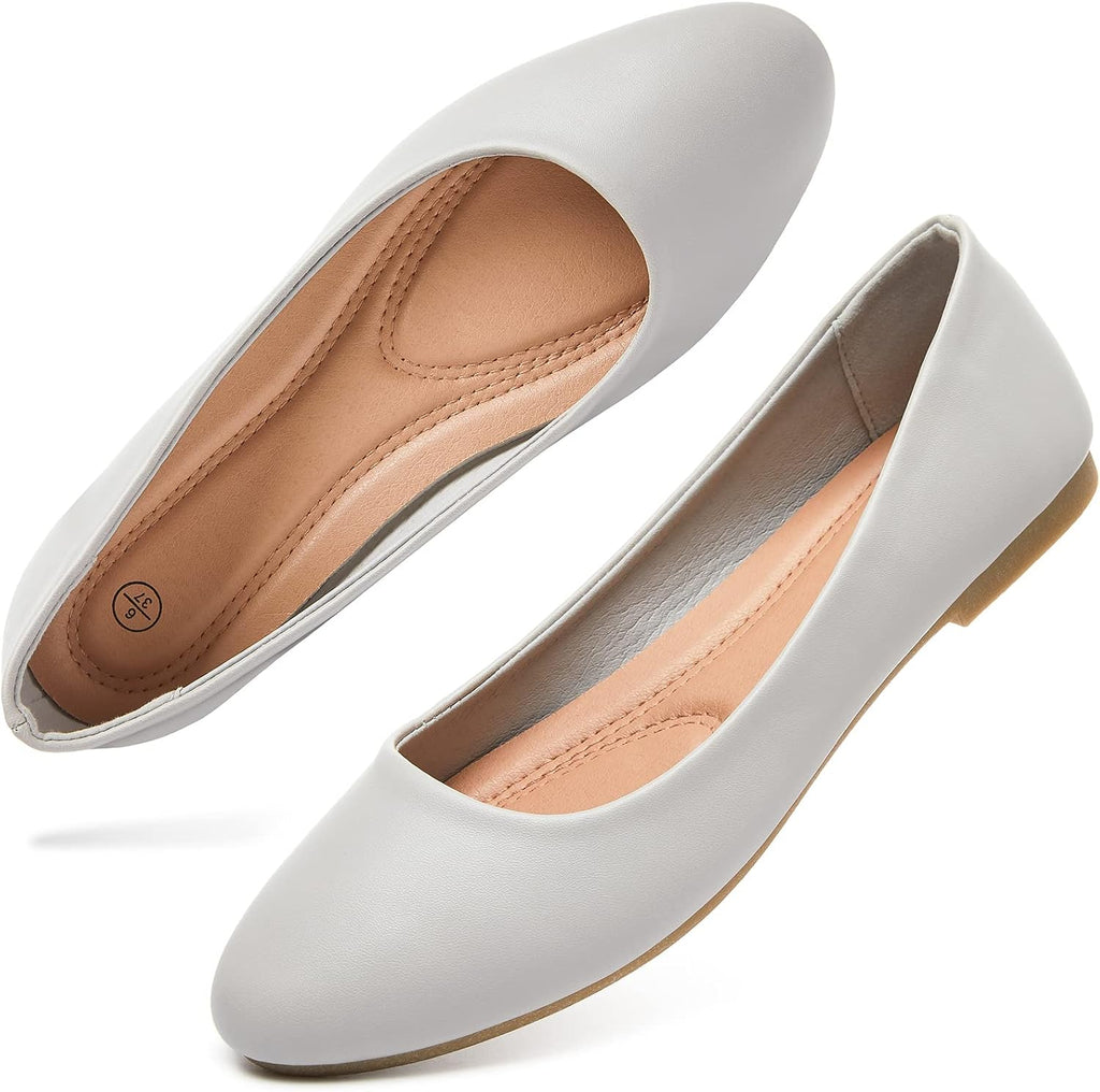 Hash Bubbie Women's Flats Shoes Ballet Flats Dress Shoes Comfortable PU Leather Slip on Shoes for Women