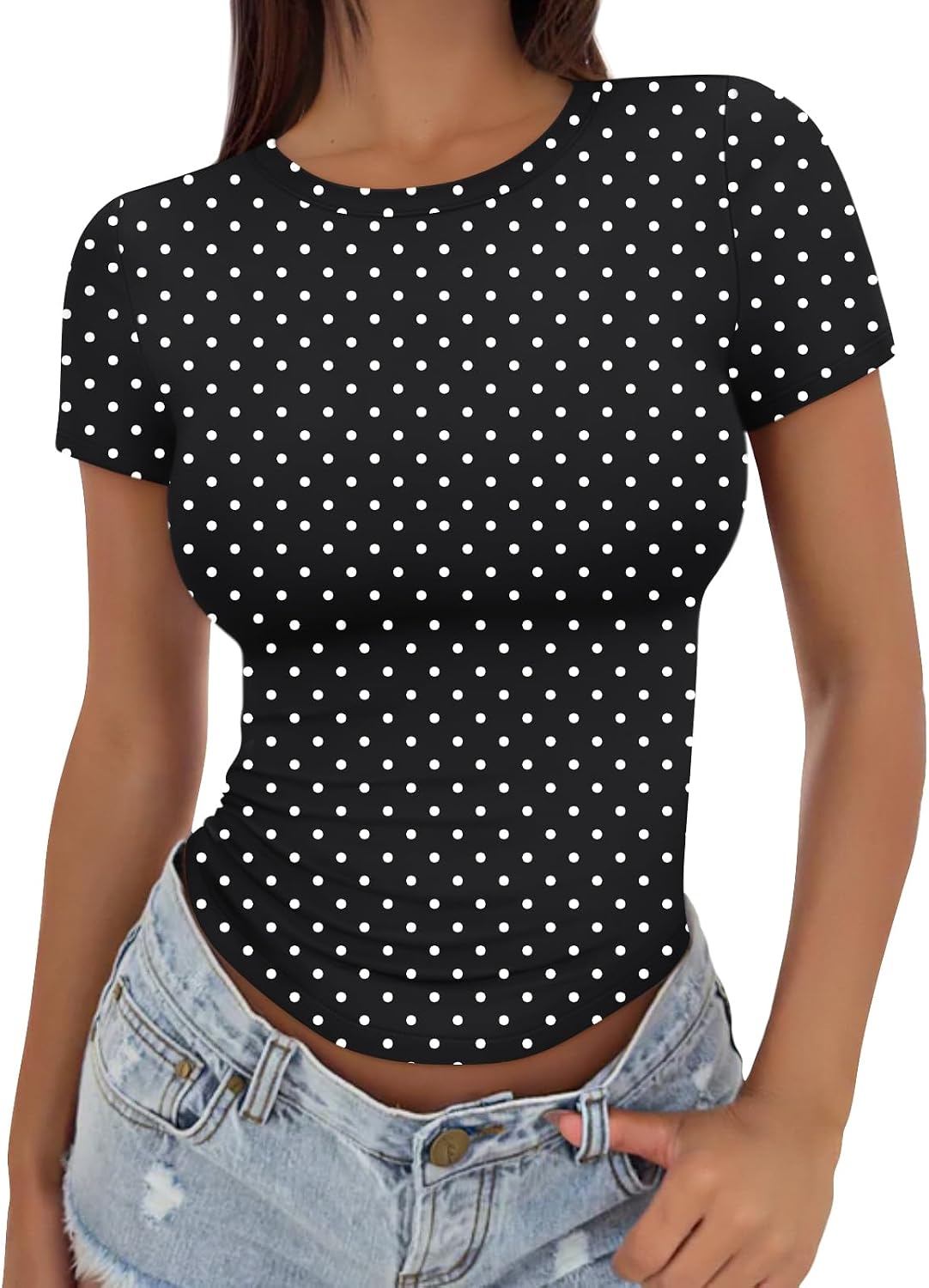 Trendy Queen Womens Fitted Short Sleeve Shirt Buttery Soft Top Stretchy Tee