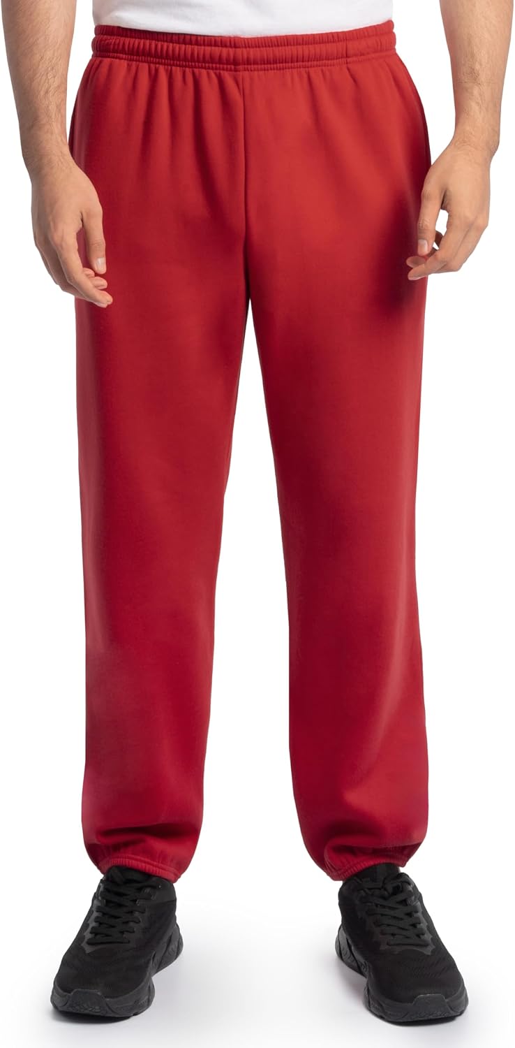 Fruit of the Loom Eversoft Fleece Elastic Bottom Sweatpants with Pockets, Relaxed Fit, Moisture Wicking, Breathable