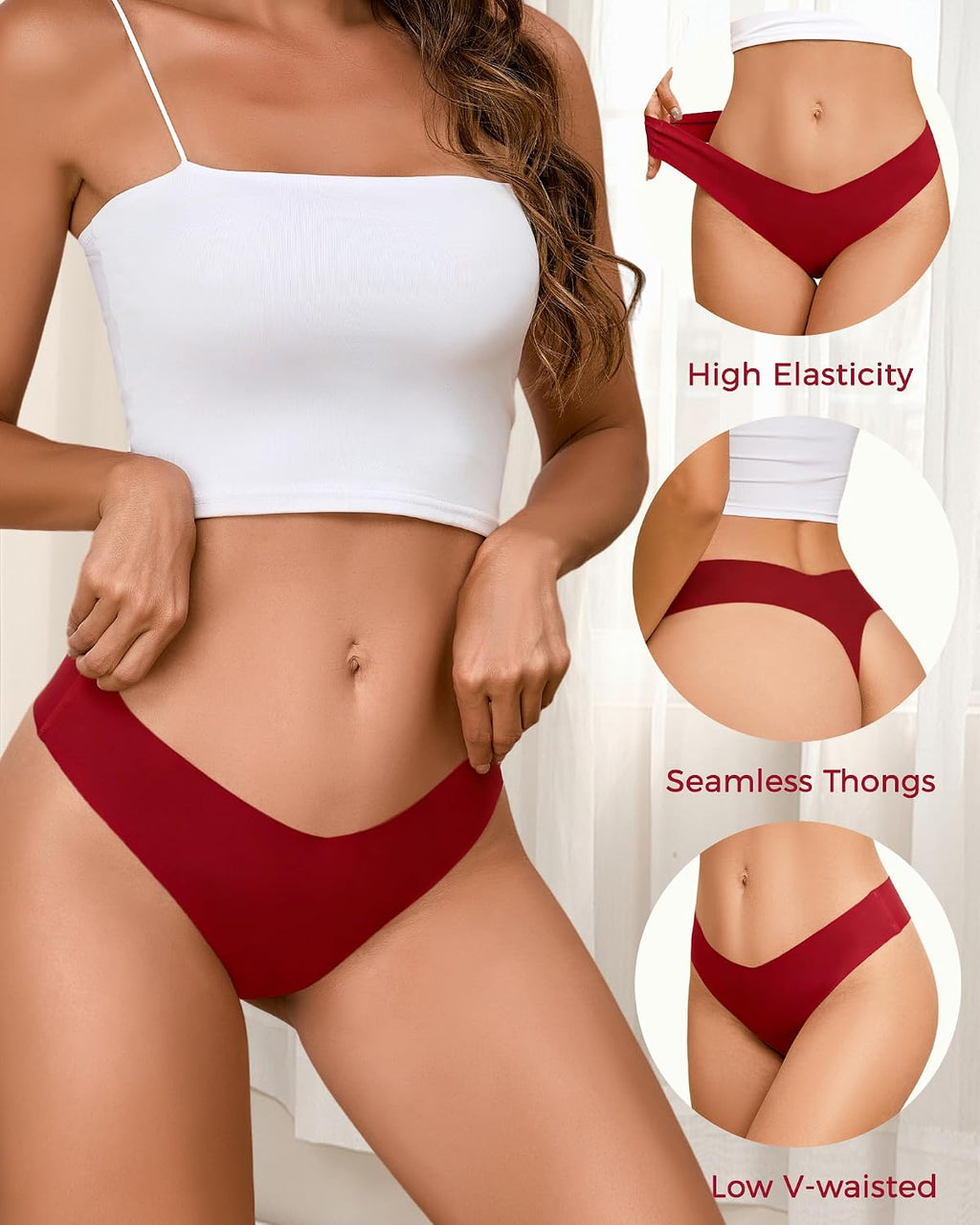 Take Talk Underwear Womens 9 Pack Seamless Thongs No Show Workout Panties