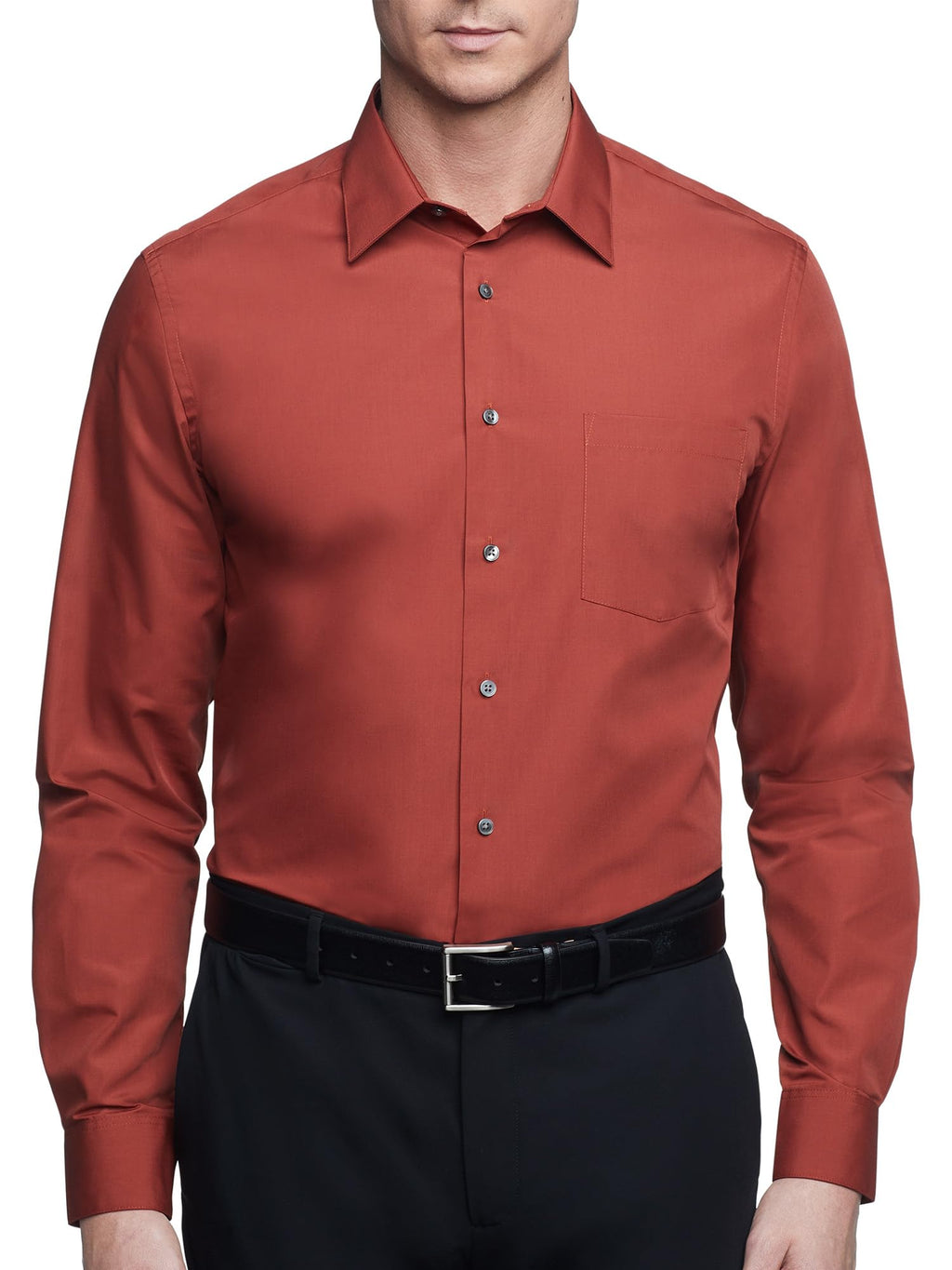 Van Heusen Mens Dress Shirt Regular Fit Poplin Solid