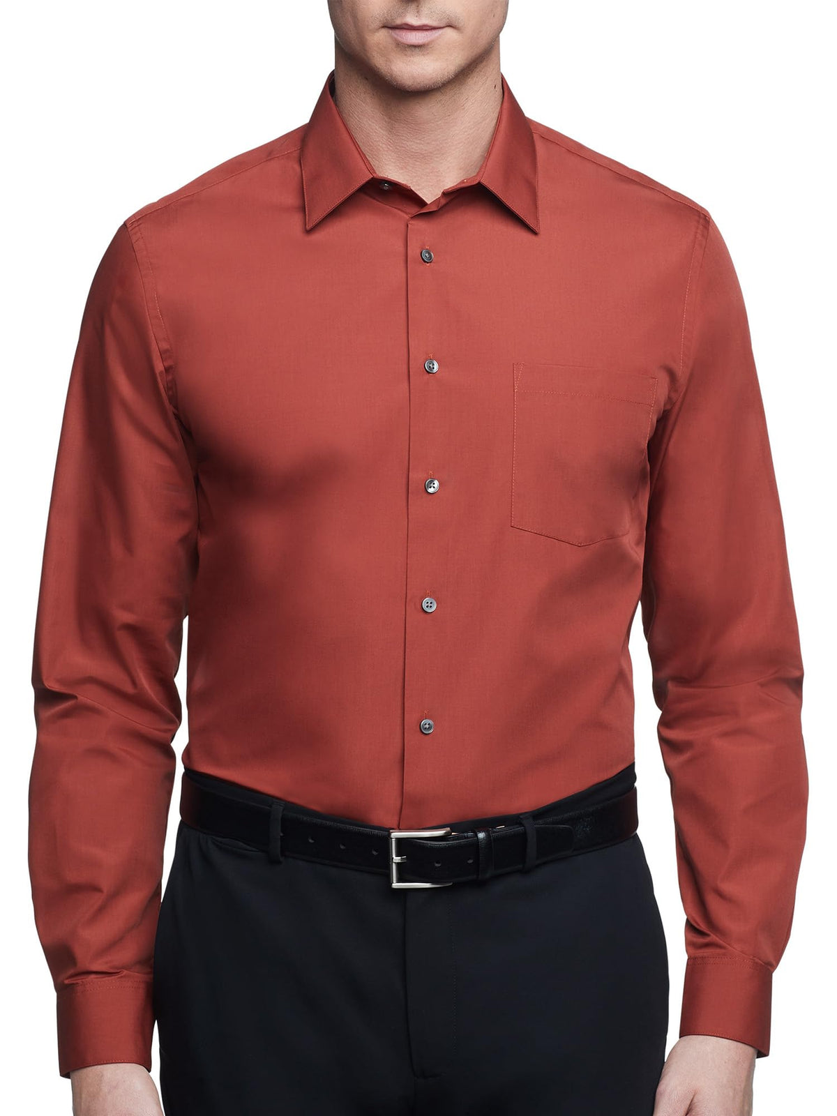 Van Heusen Mens Dress Shirt Regular Fit Poplin Solid