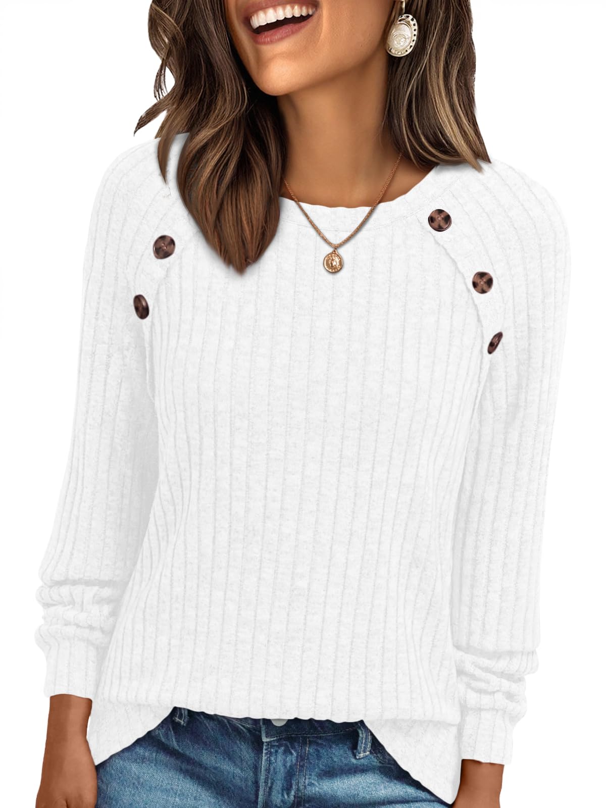 AUTOMET Womens Long Sleeve Shirts Fall Sweaters Business Casual Tops Blouse