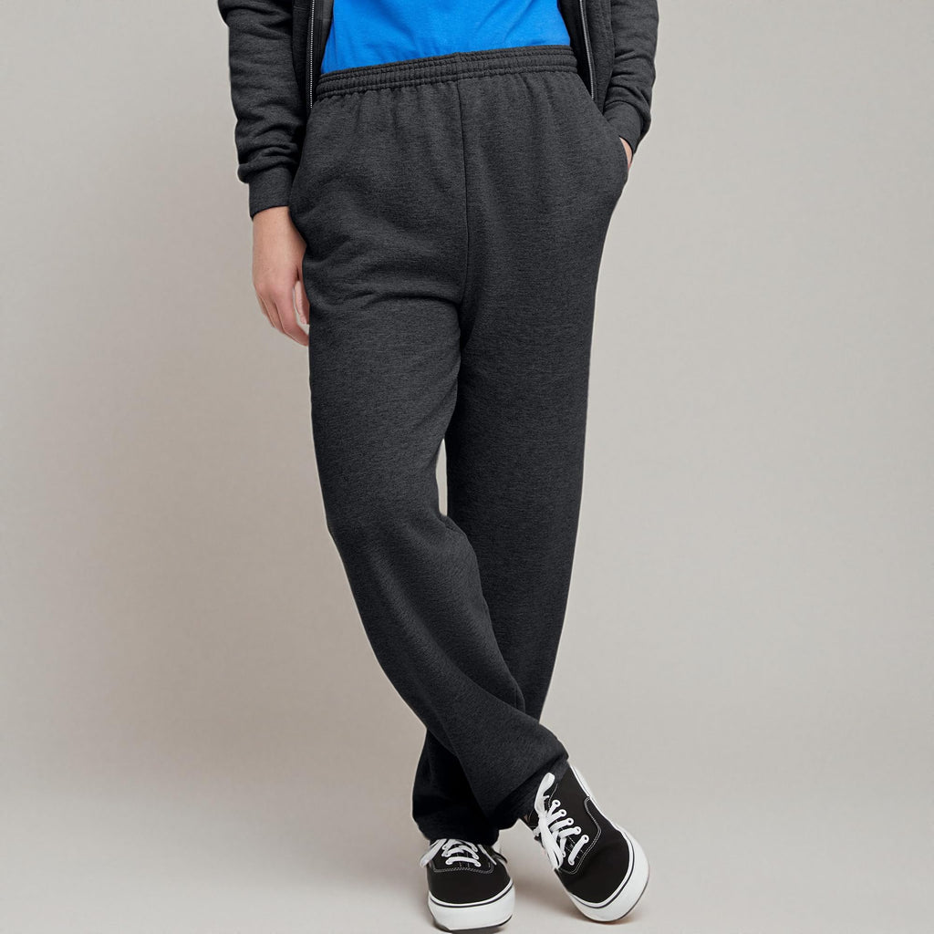 Hanes Men's EcoSmart Sweatpants, Athletic Lounge Pants with Pockets, Open Hem Bottom, Fleece Pants