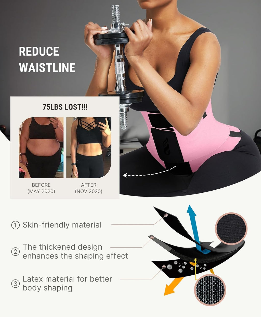 FeelinGirl Waist Trainer for Women Corset Tummy Control Faja Body Shaper