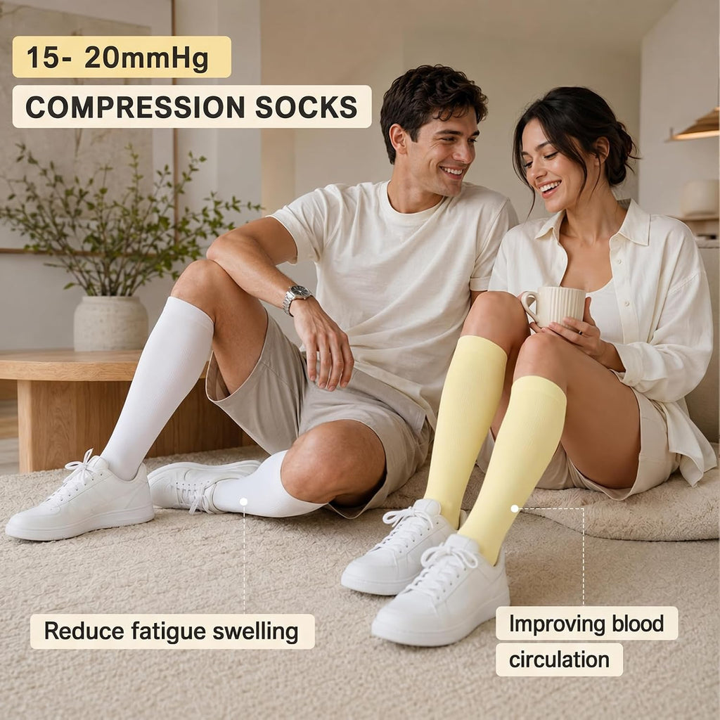 4 Pairs Compression Socks for Women Circulation-Best Support for Nurses,Running,Athletic,Travel