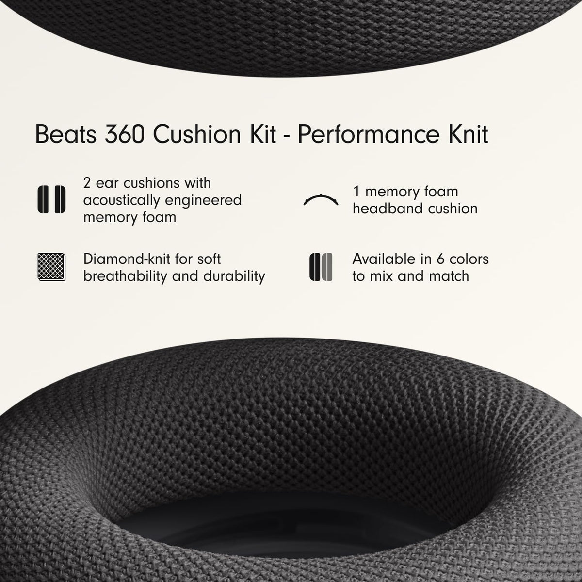 Beats 360 Cushion Kit for Earcups/Headband - Performance Knit, Navy