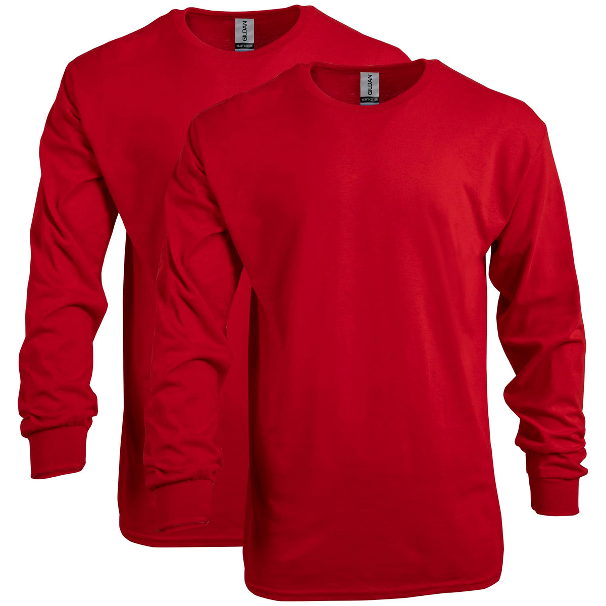 Gildan Adult Heavy Cotton Long Sleeve T-Shirt, Style G5400, 2-Pack