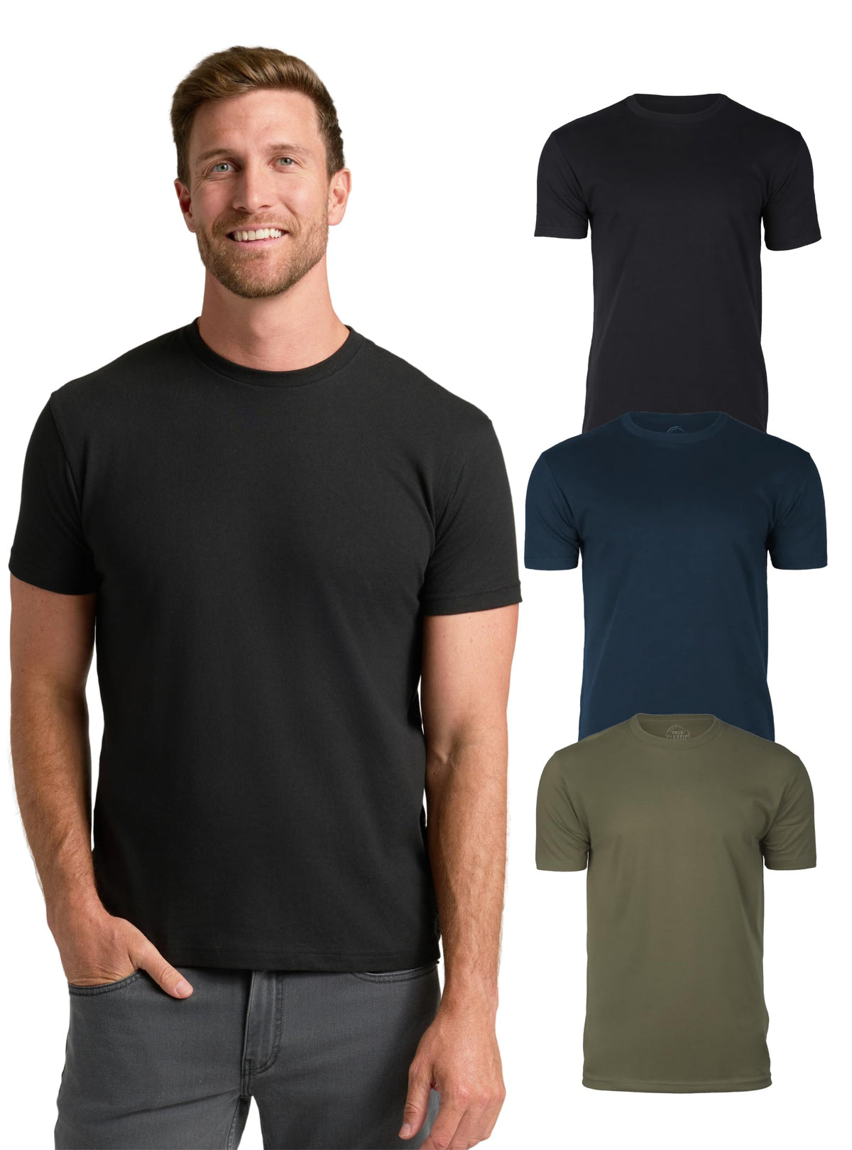 True Classic Mens T-Shirts – Short Sleeve Crew Neck